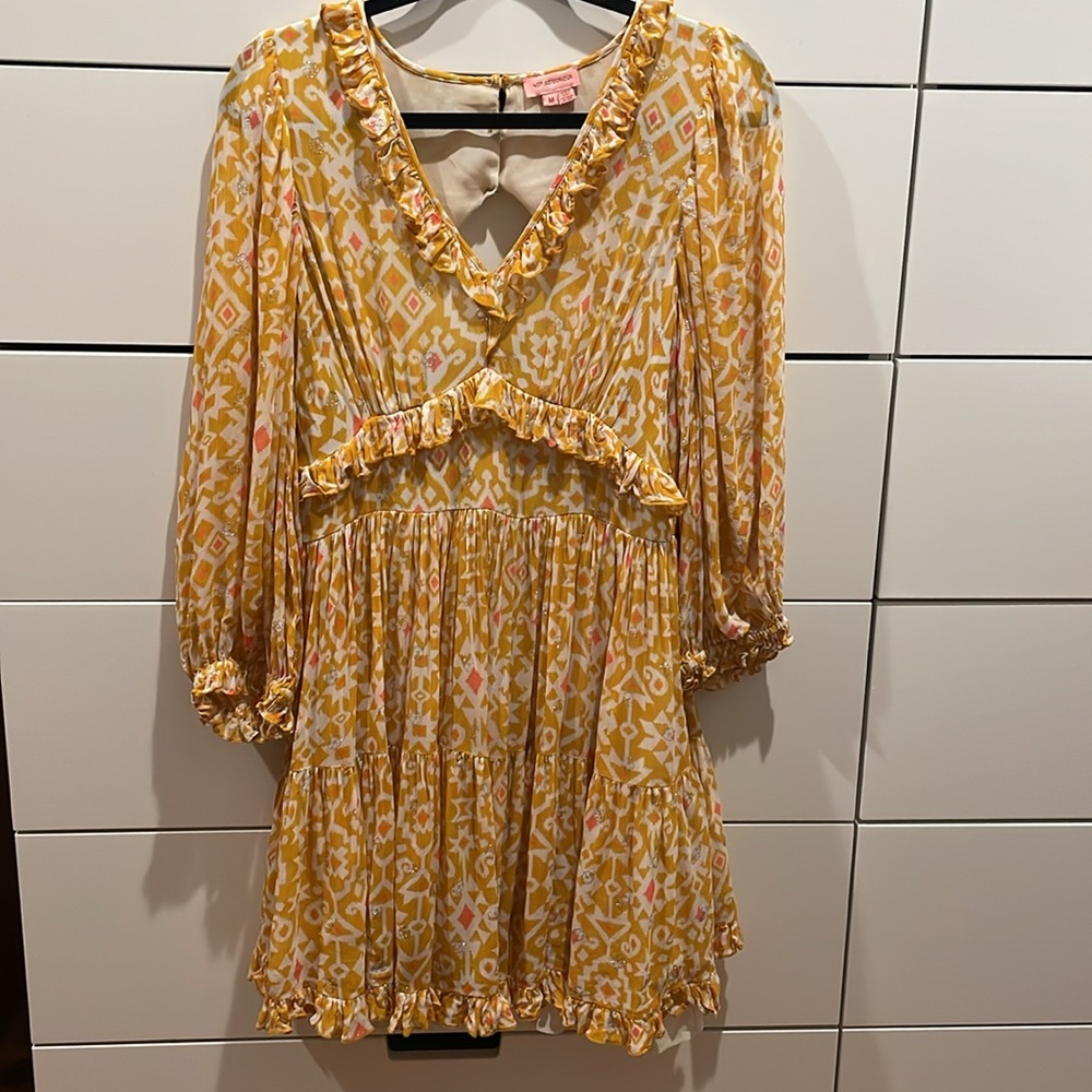 Anthropologie NOT SO SERIOUS Yellow dress